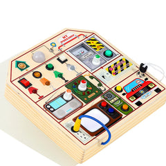 JAUNTY Busy Board radio and TV dials demonstrating imaginative role-play features.