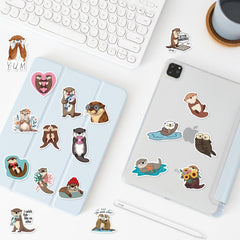 Jaurney otter stickers for multiple surfaces like water bottles, phones, and mugs.