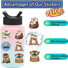Jaurney never fade vinyl otter stickers ideal for notebooks and skateboards.