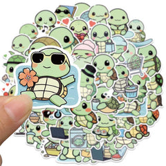 Jaurney turtle stickers decorate laptops with kawaii flair and longevity