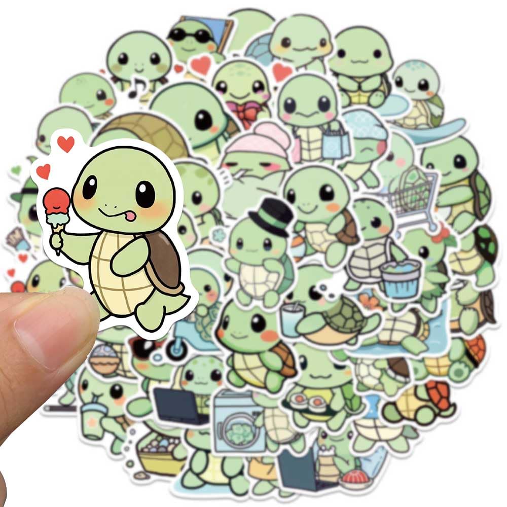 Jaurney turtle stickers on water bottles resist fading with UV protection