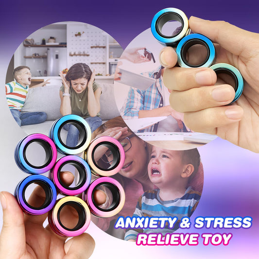 Jawhock 9-pack magnetic rings close-up colors showing smooth finish for seamless handling.