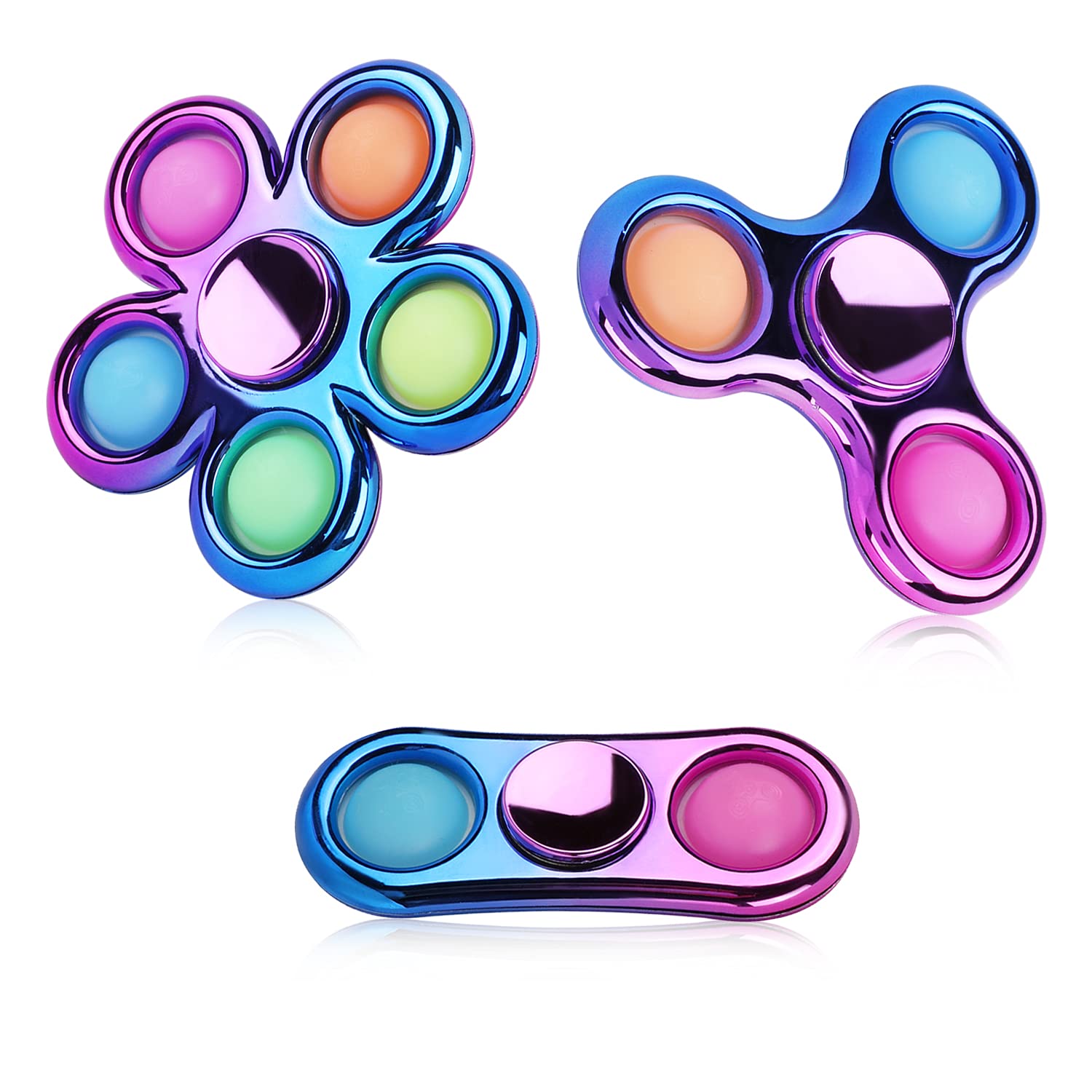 Jawhock Pop Fidget Spinner three-pack front view for portable play