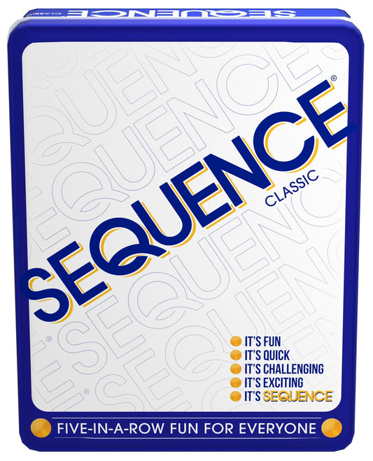Jax Sequence in a Tin board and cards ready for quick setup and family play