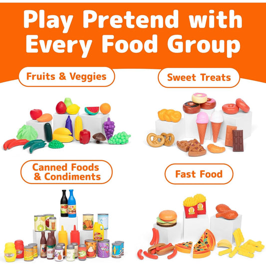 JaxoJoy colorful fruits and vegetables for creative kitchen pretend play