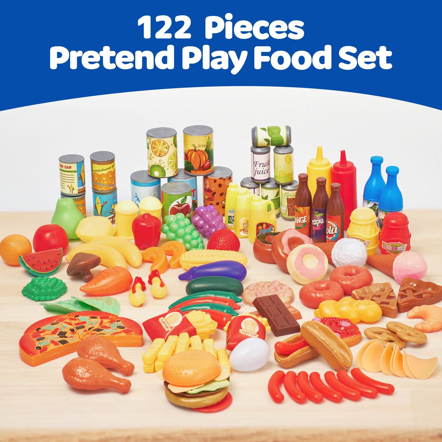 JaxoJoy realistic mini pizzas and burgers for role-play scenarios