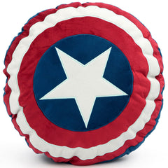 Jay Franco Avengers Captain's Shield decorative pillow front view boosts kid-friendly room color