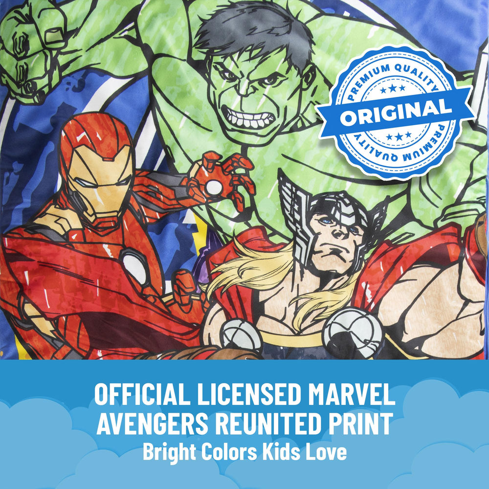 Gift-ready Avengers slumber set ideal for sleepovers.