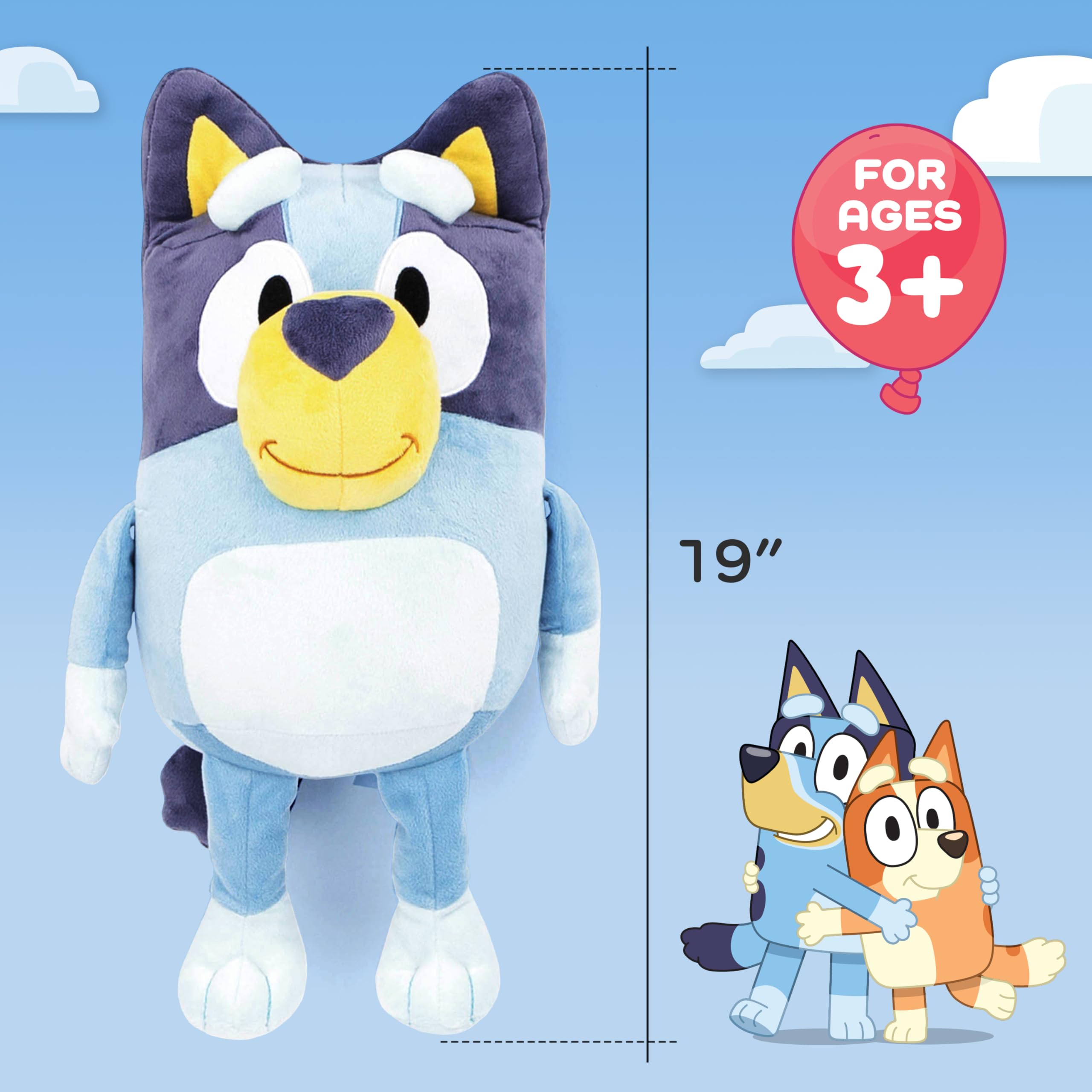 Bluey Pillow Buddy plush texture provides soft, comforting cuddles for kids.