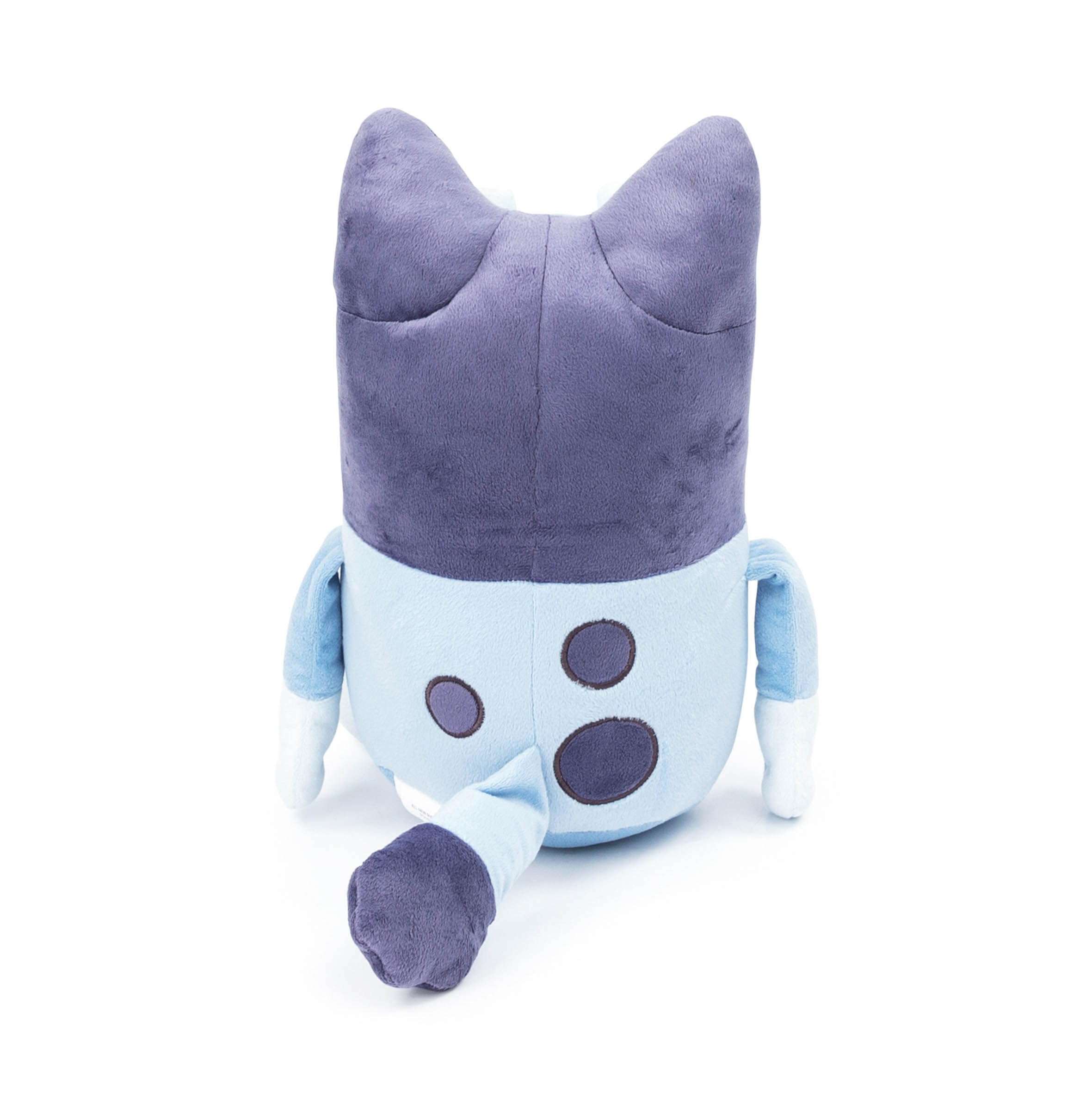 Bluey Pillow Buddy spot-clean care keeps the plush look after play.