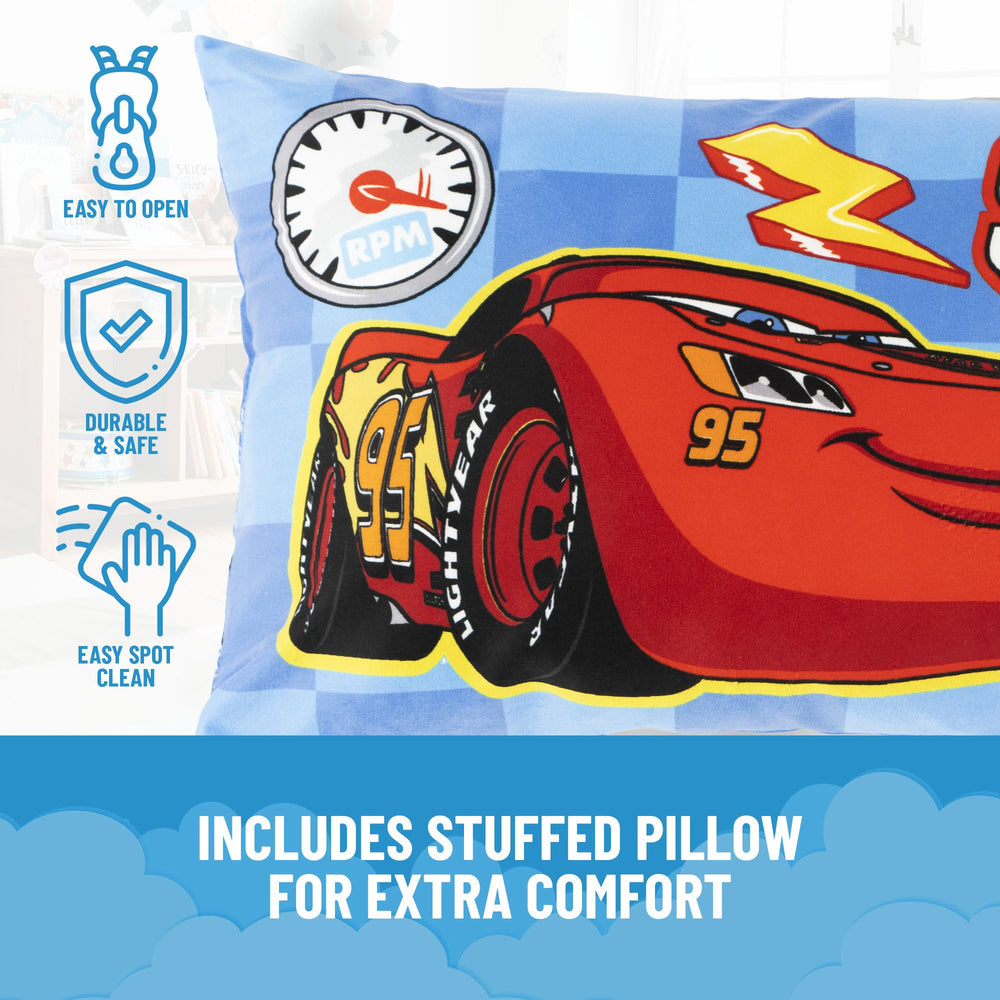 Jay Franco Cars slumber bag zipper closure secures setup.