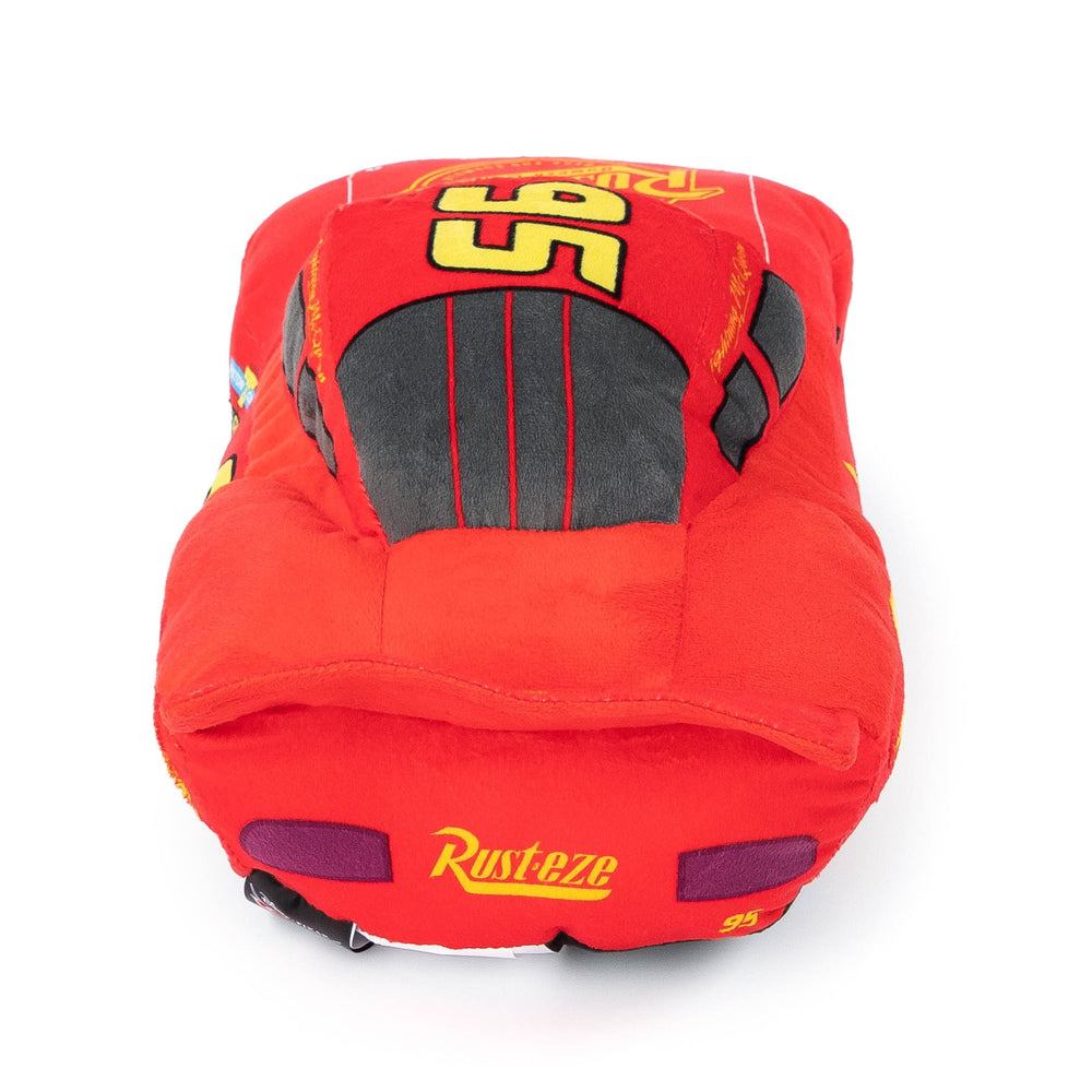 Jay Franco Lightning McQueen pillow buddy back view showing durable construction