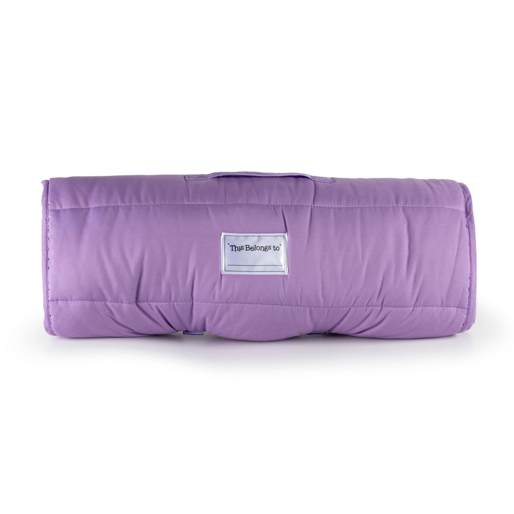 Jay Franco Disney Princess nap mat Velcro closure and carry handle for easy transport.