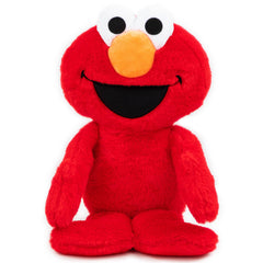 Elmo pillow buddy in a car, travel comfort for kids.