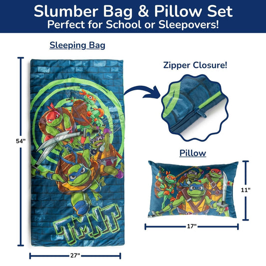 Jay Franco kids pillow 17x11 with TMNT design for extra nap comfort.