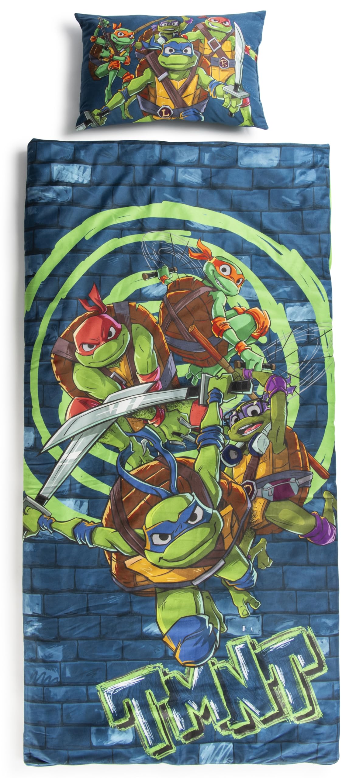 Jay Franco slumber bag with zipper closure for easy sleepover storage and safety.