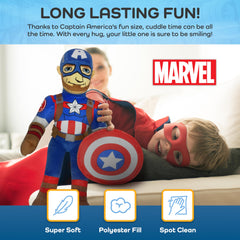 Jay Franco Captain America pillow buddy close-up fabric, soft microfiber texture.