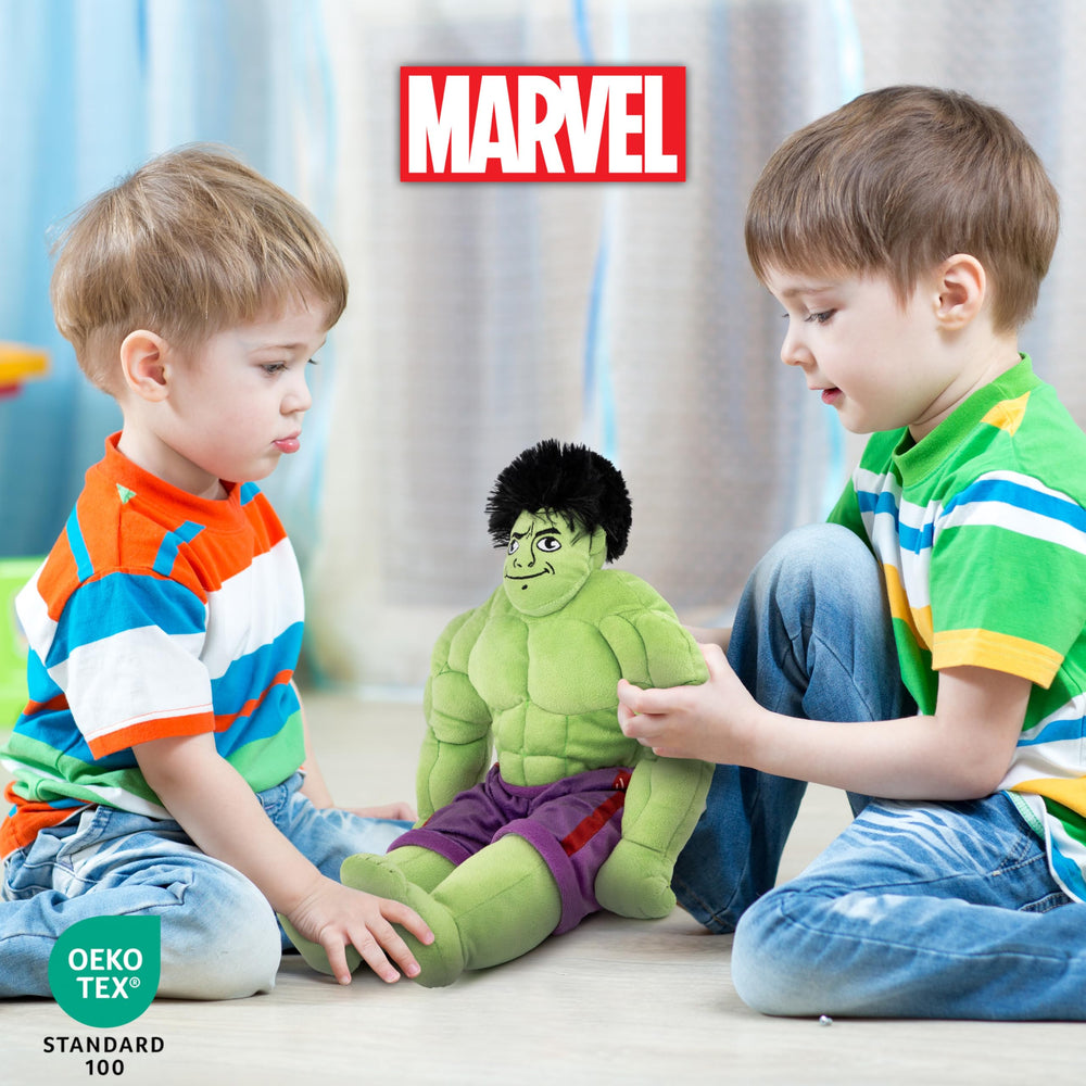 Jay Franco Marvel Hulk plush buddy made from durable, washable microfiber fabric.