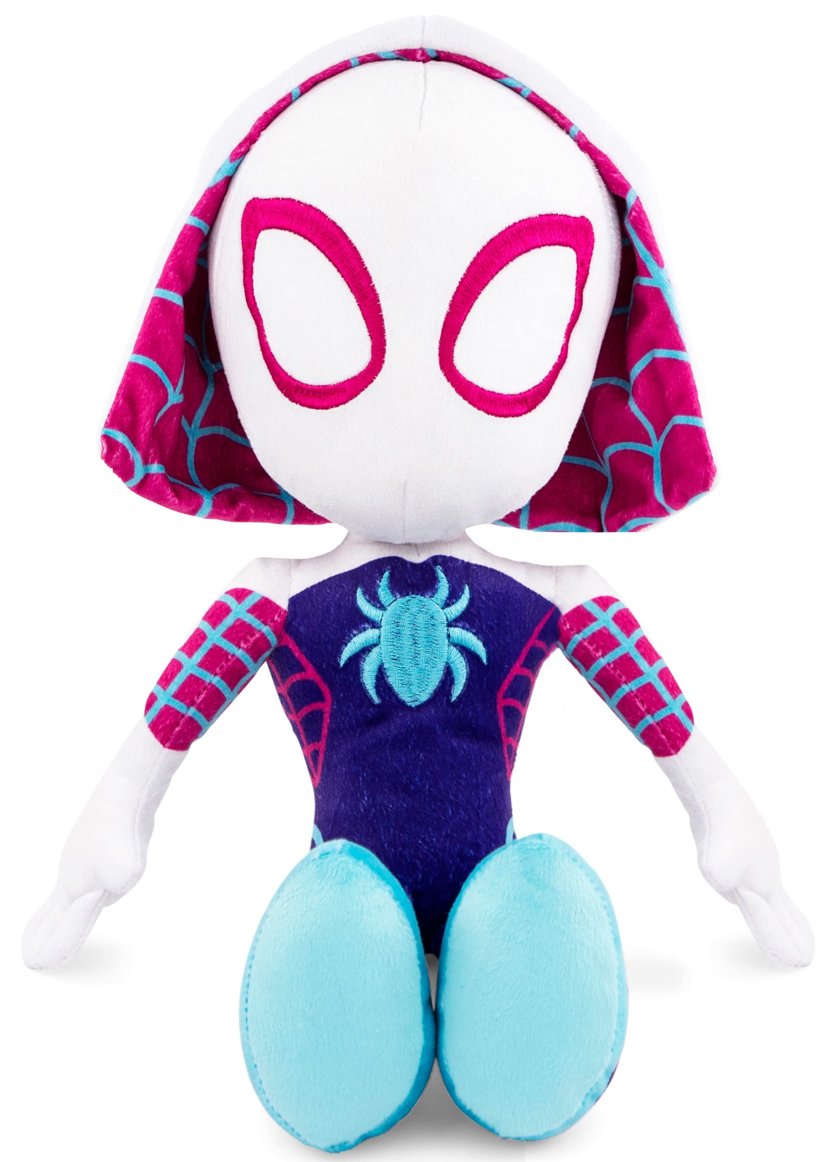Jay Franco Marvel Spidey Ghost-Spider pillow buddy side view showing soft plush