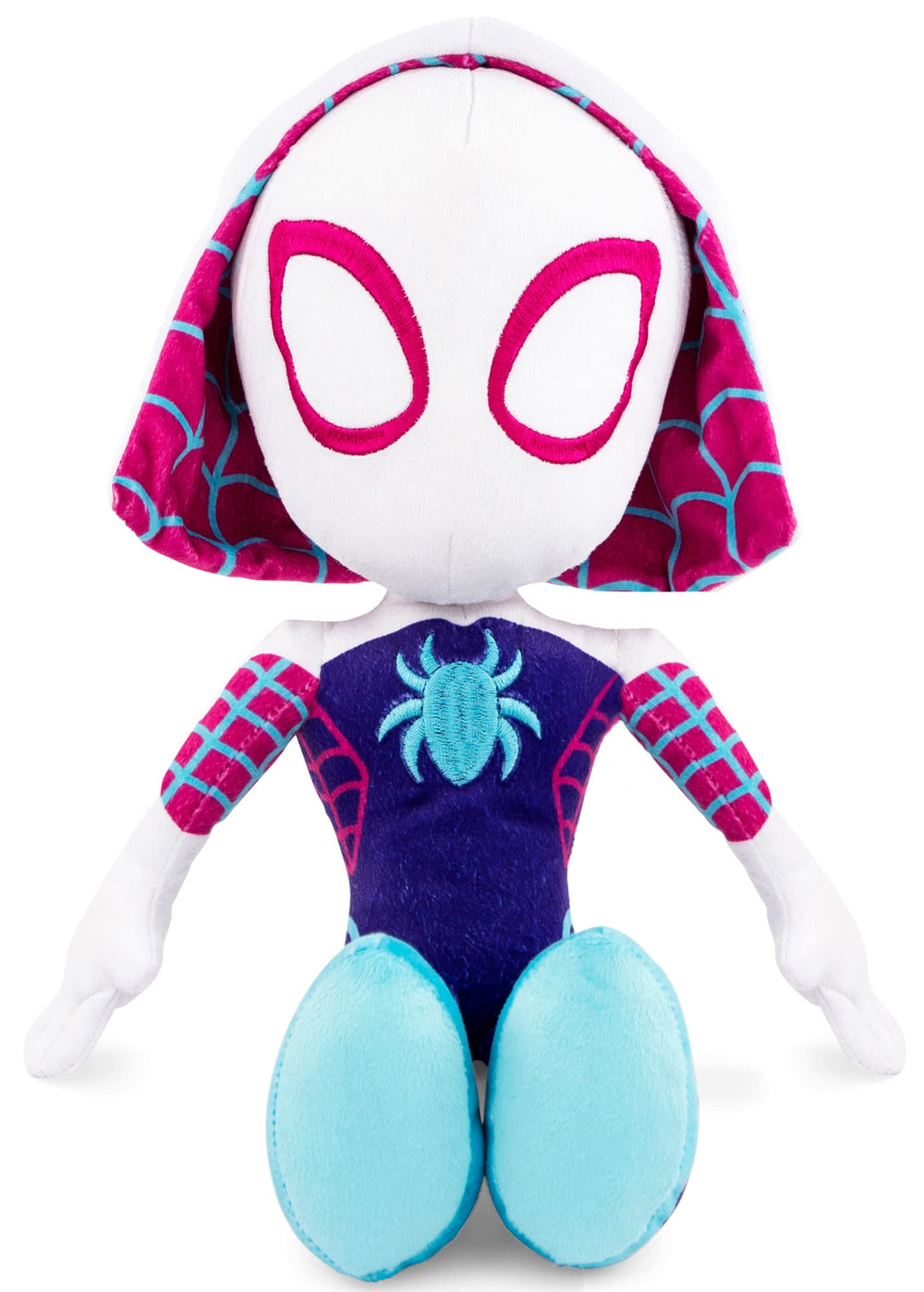 Jay Franco Marvel Spidey Ghost-Spider pillow buddy side view showing soft plush