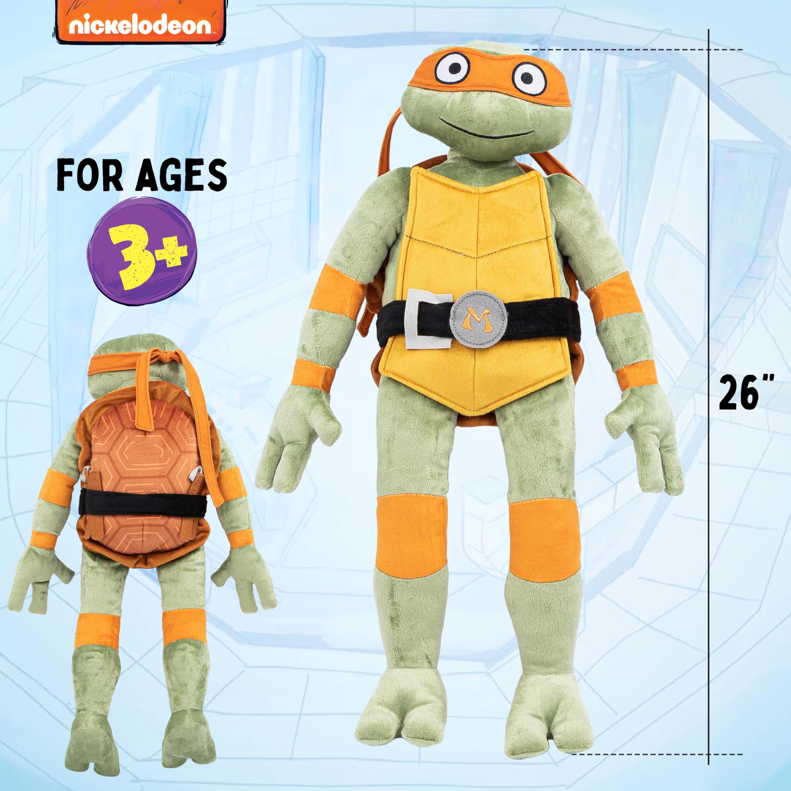 Close-up of Jay Franco Michaelangelo plush for comforting snuggles
