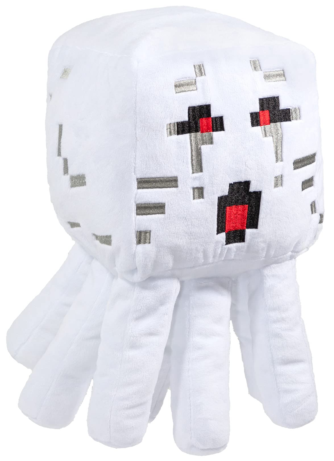 Jay Franco Minecraft Ghast pillow buddy in bed highlighting durable design for long-lasting hugs