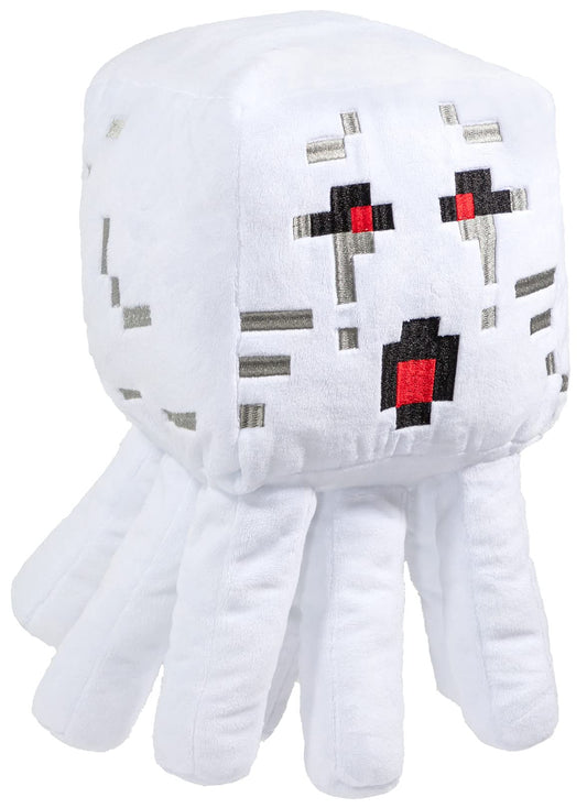 Jay Franco Minecraft Ghast pillow buddy in bed highlighting durable design for long-lasting hugs