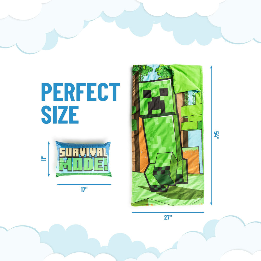 Jay Franco Minecraft pillow 17x11 adds comfort for naps and travel.