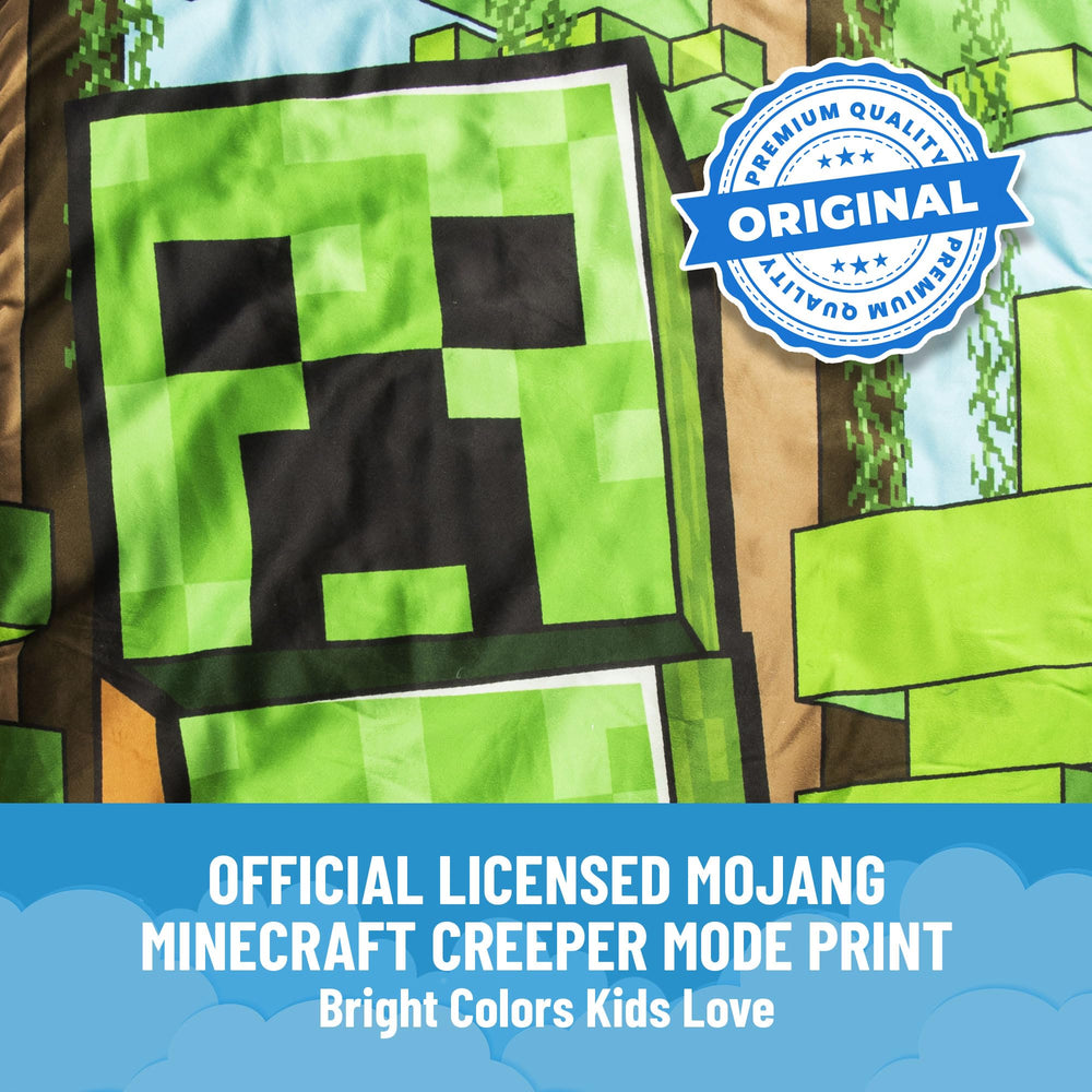 Jay Franco Minecraft themed decor adds playful room vibes.