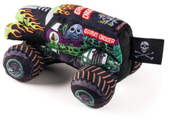 Monster Jam Grave Digger plush toy enhances bedtime decor with a soft, comforting feel
