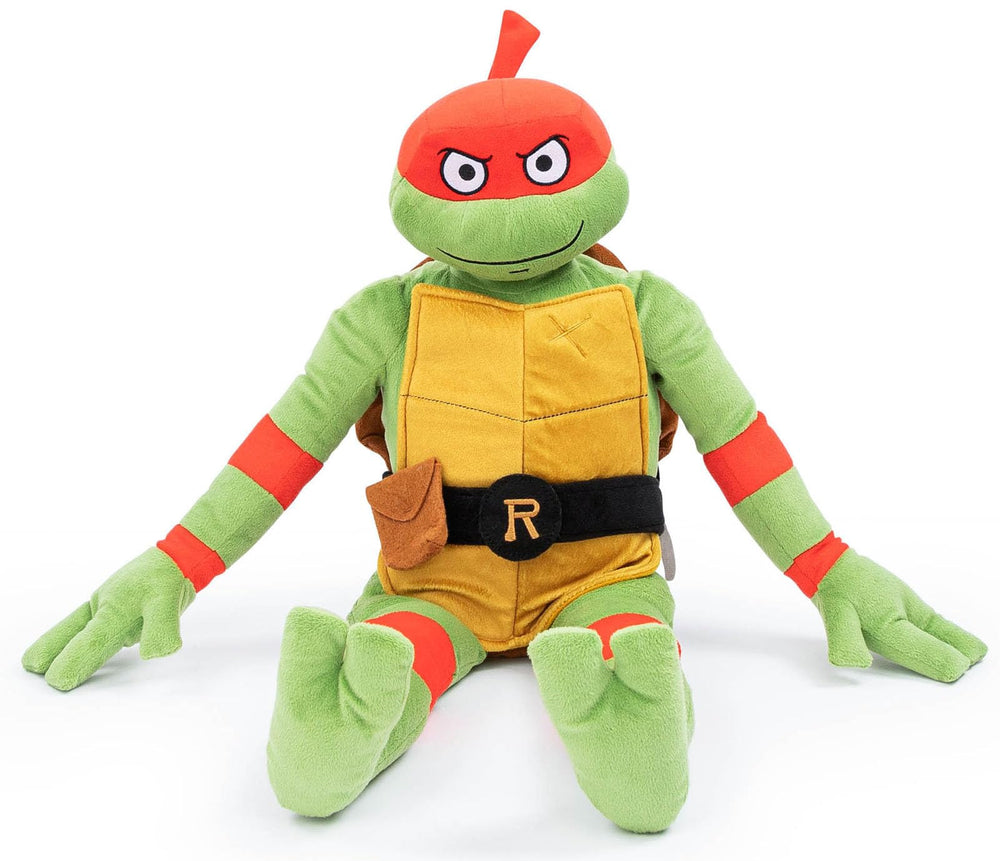 Jay Franco Raphael plush pillow buddy face close-up for cozy hugs.