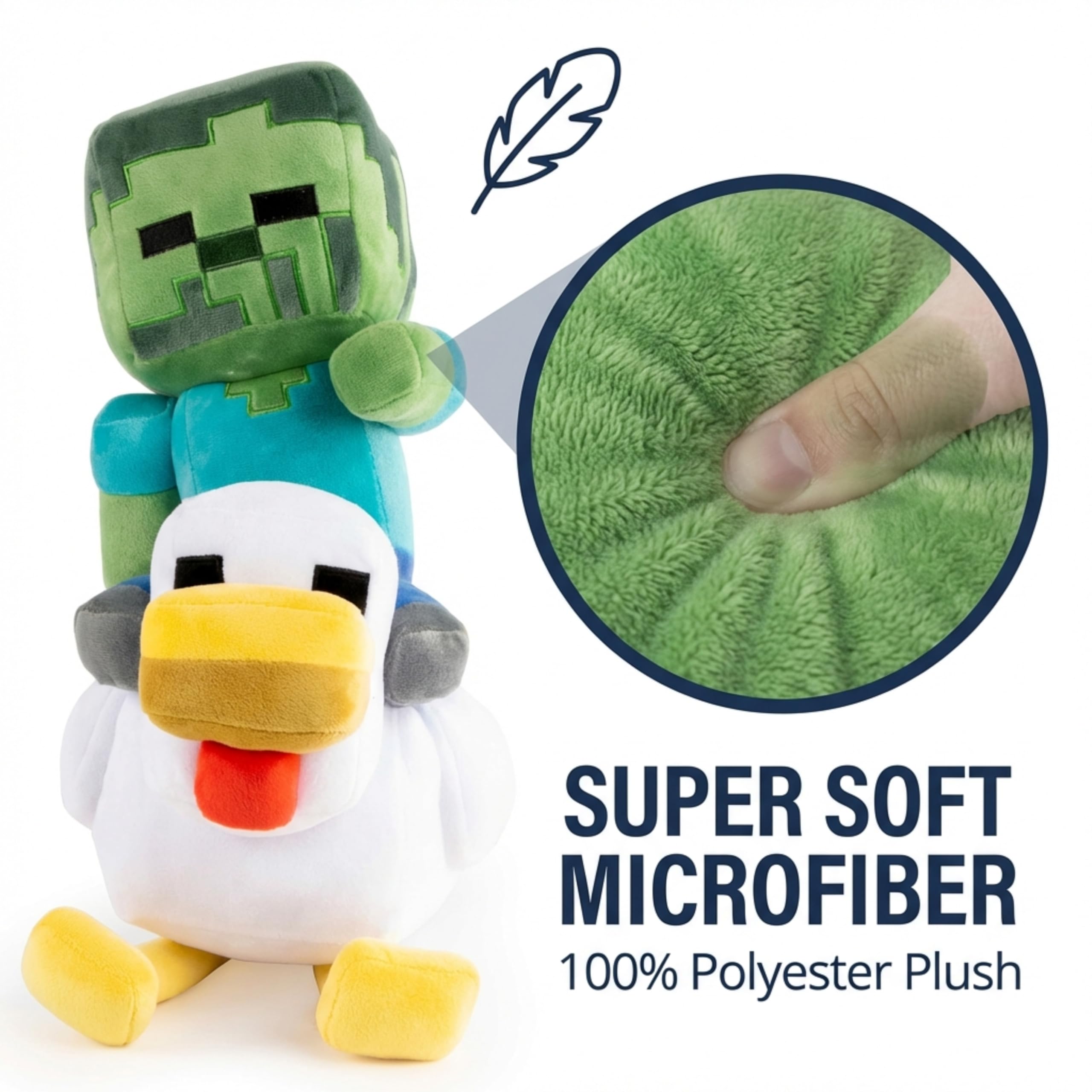 Jay Franco soft microfiber zombie-chicken plush texture close-up.