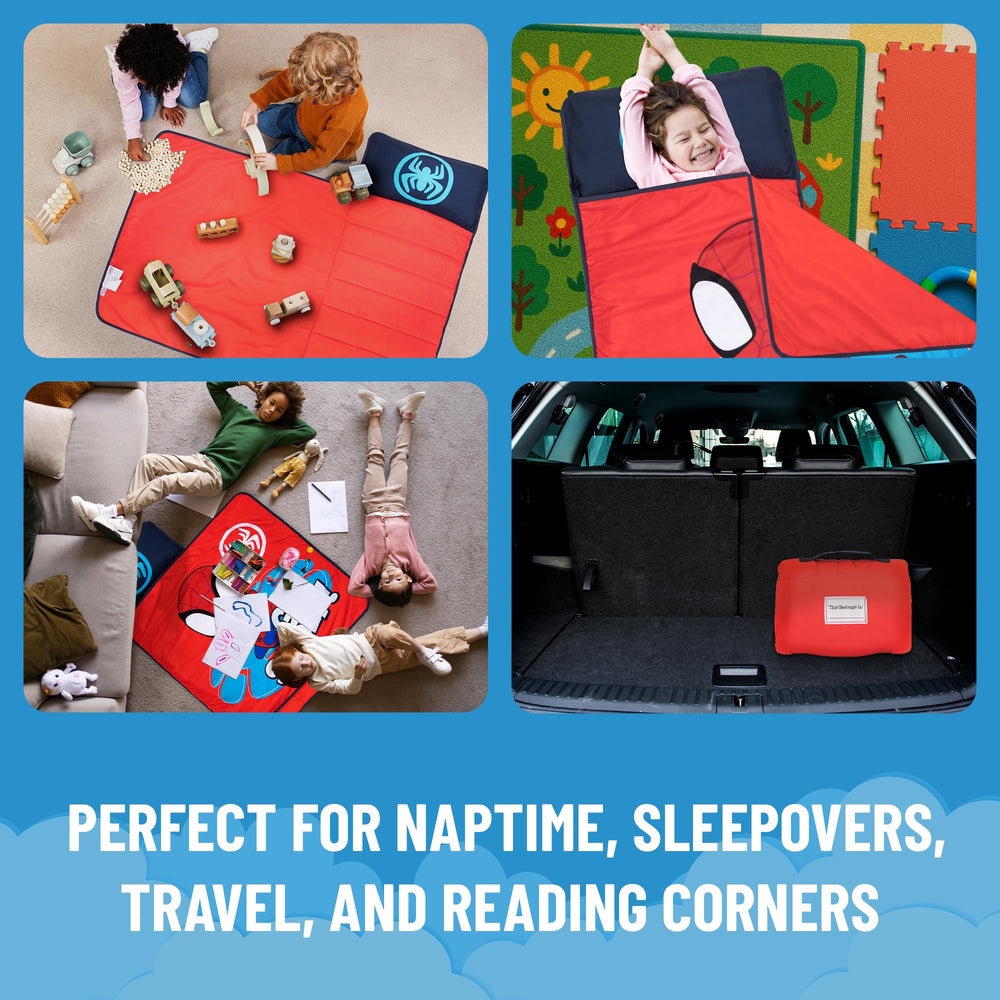 Spiderman nap mat 46x20 sleep surface offers ample rest space