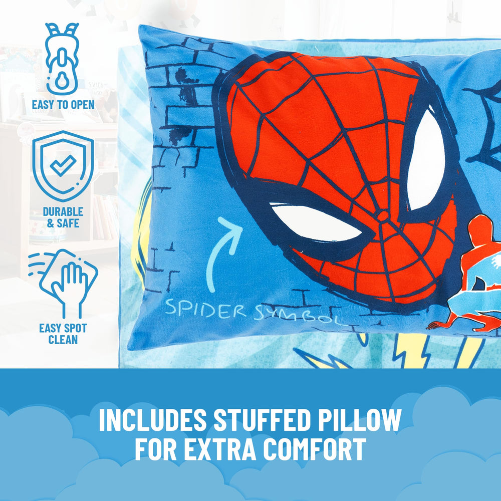 Jay Franco Spiderman sleepover setup—fun design enhances room decor.