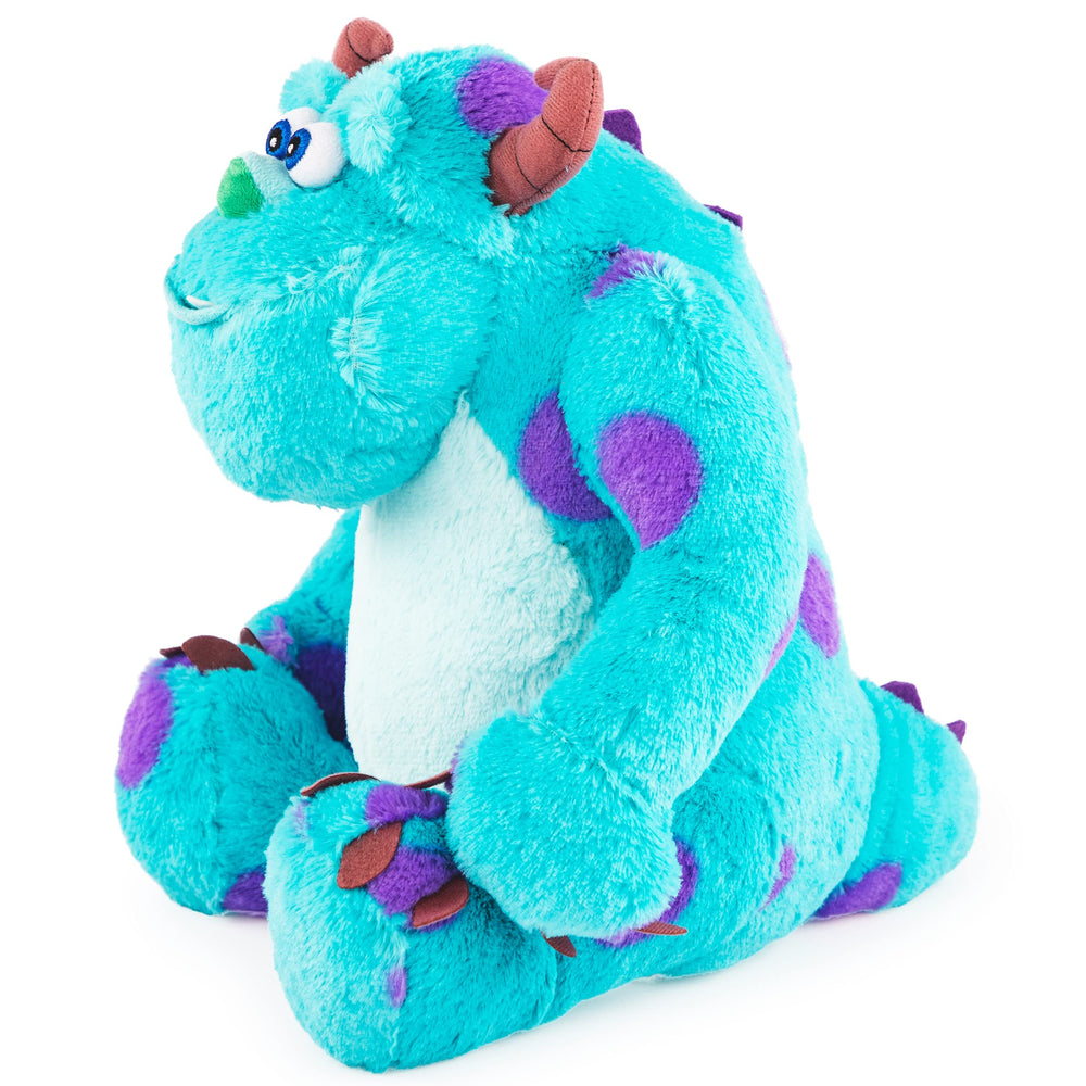 Jay Franco Sully pillow buddy close-up fabric, plush texture and Monsters Inc charm.