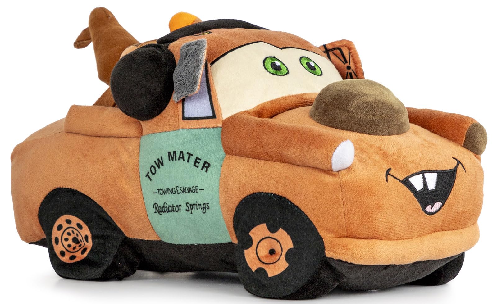 Jay Franco Cars Tow Mater plush buddy close-up; ultra-soft microfiber for cozy use