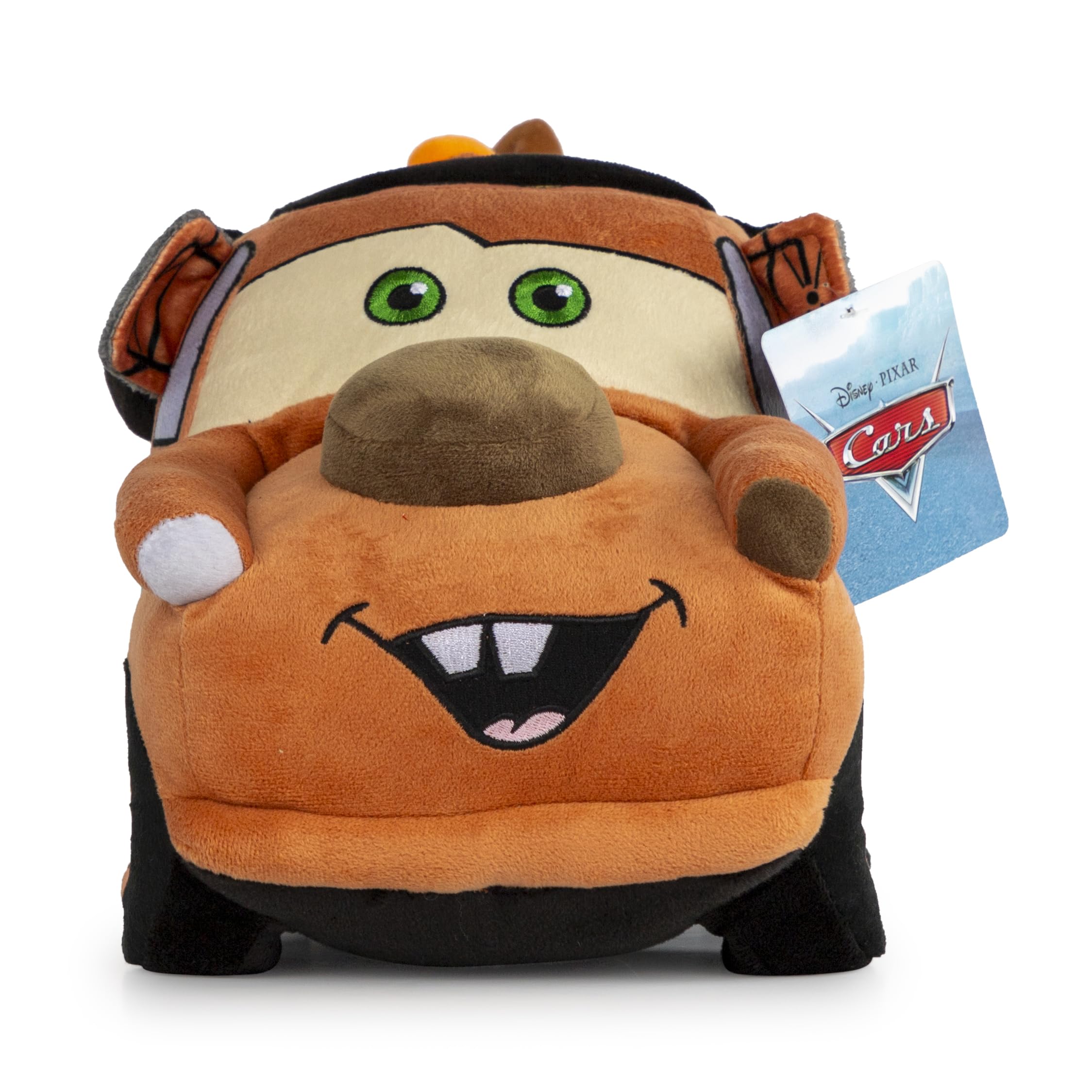 Jay Franco Cars Tow Mater plush buddy front view; vibrant colors enhance bedtime play