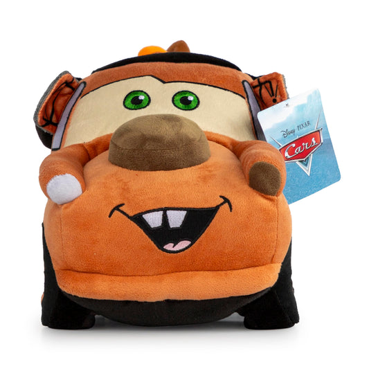 Jay Franco Cars Tow Mater plush buddy front view; vibrant colors enhance bedtime play