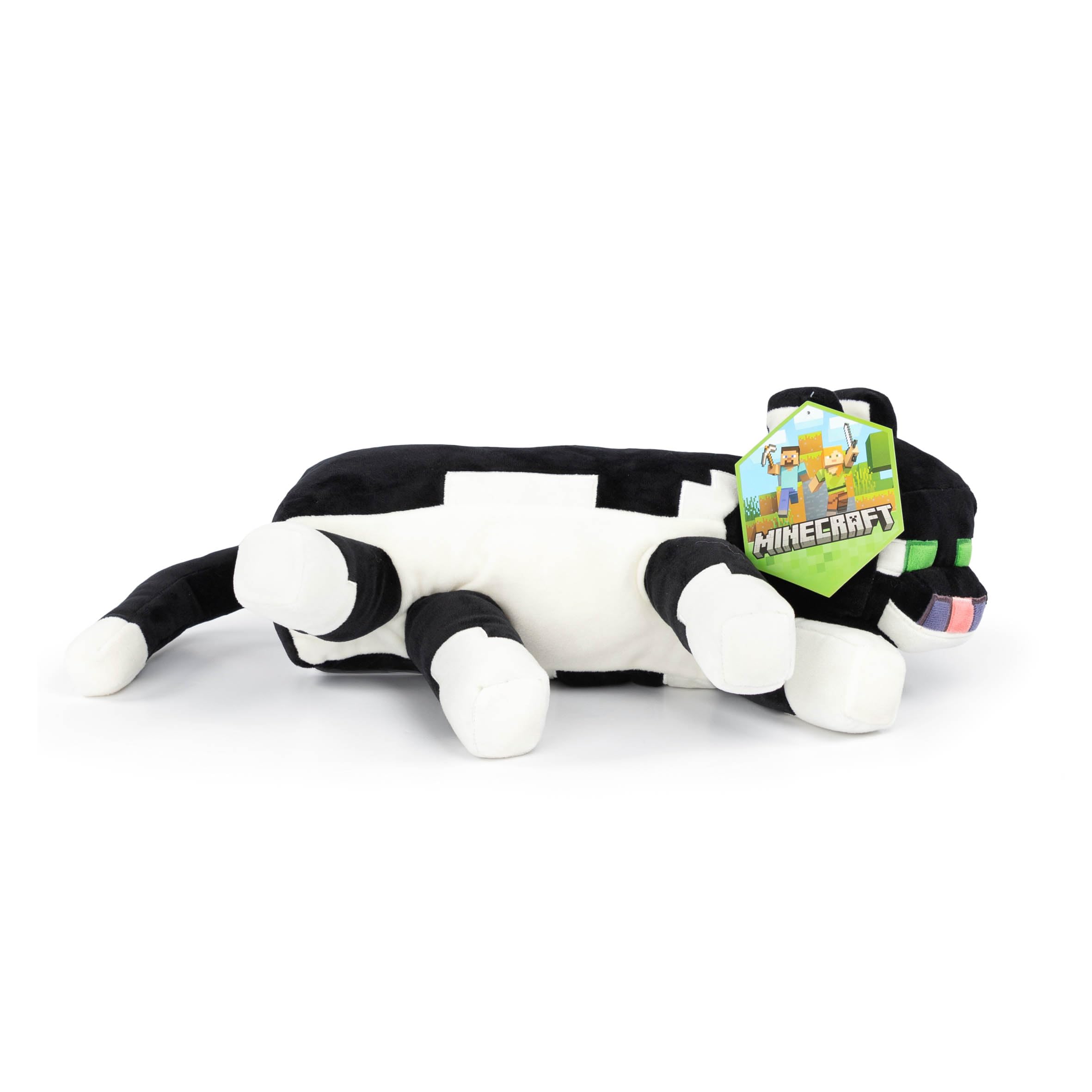 Jay Franco Minecraft Tuxedo Cat Plush gift-ready packaging for Minecraft fans.