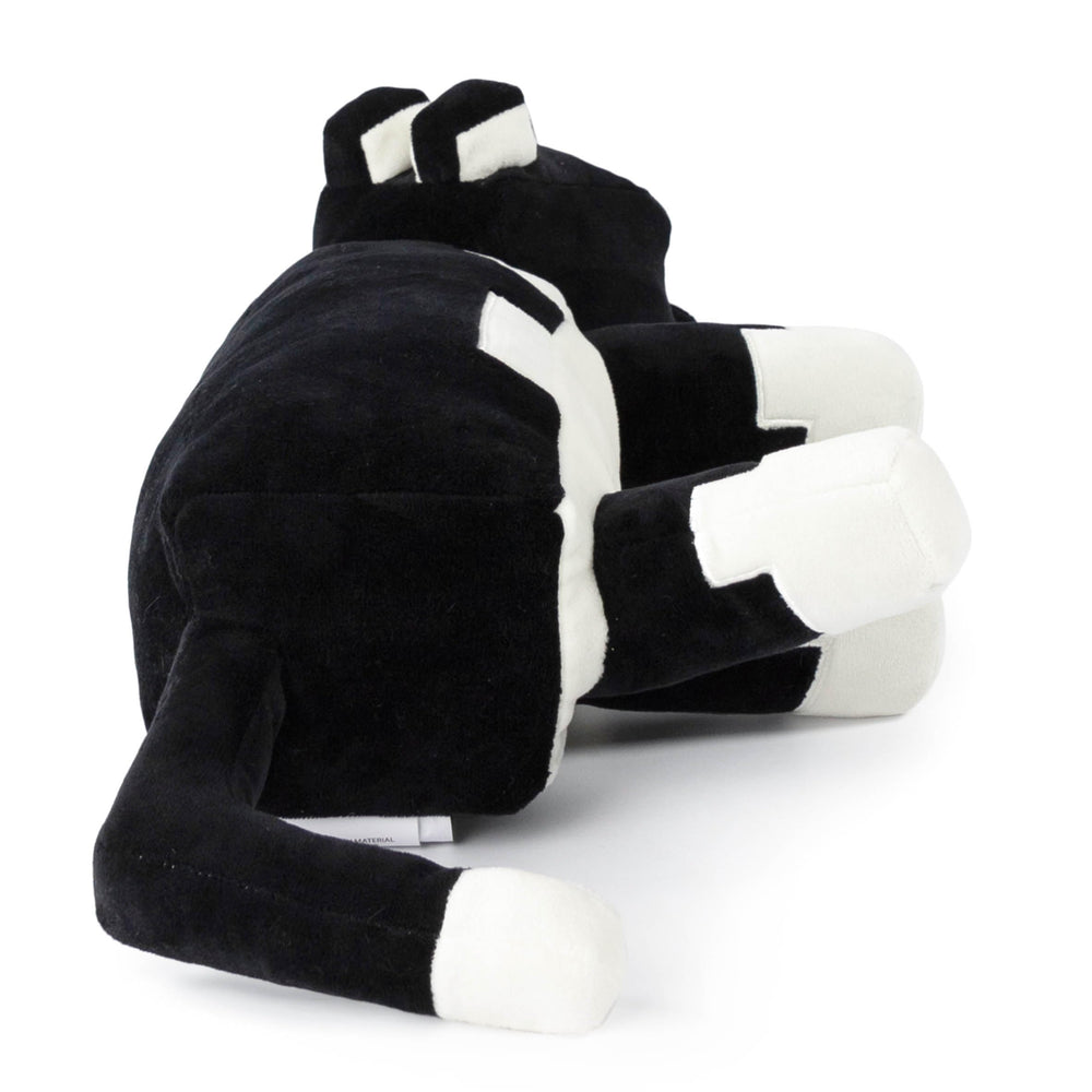 Jay Franco Minecraft Tuxedo Cat Plush hug pose ready for cuddles during travel or play.