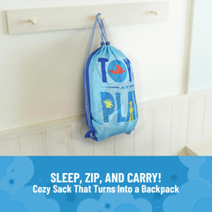 Jay Franco Toy Story slumber sack rolled for travel and compact storage