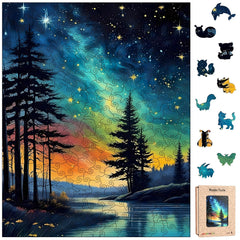 Jazcimdo Northern Lights wooden puzzle assembly enhances focus and cognitive engagement.