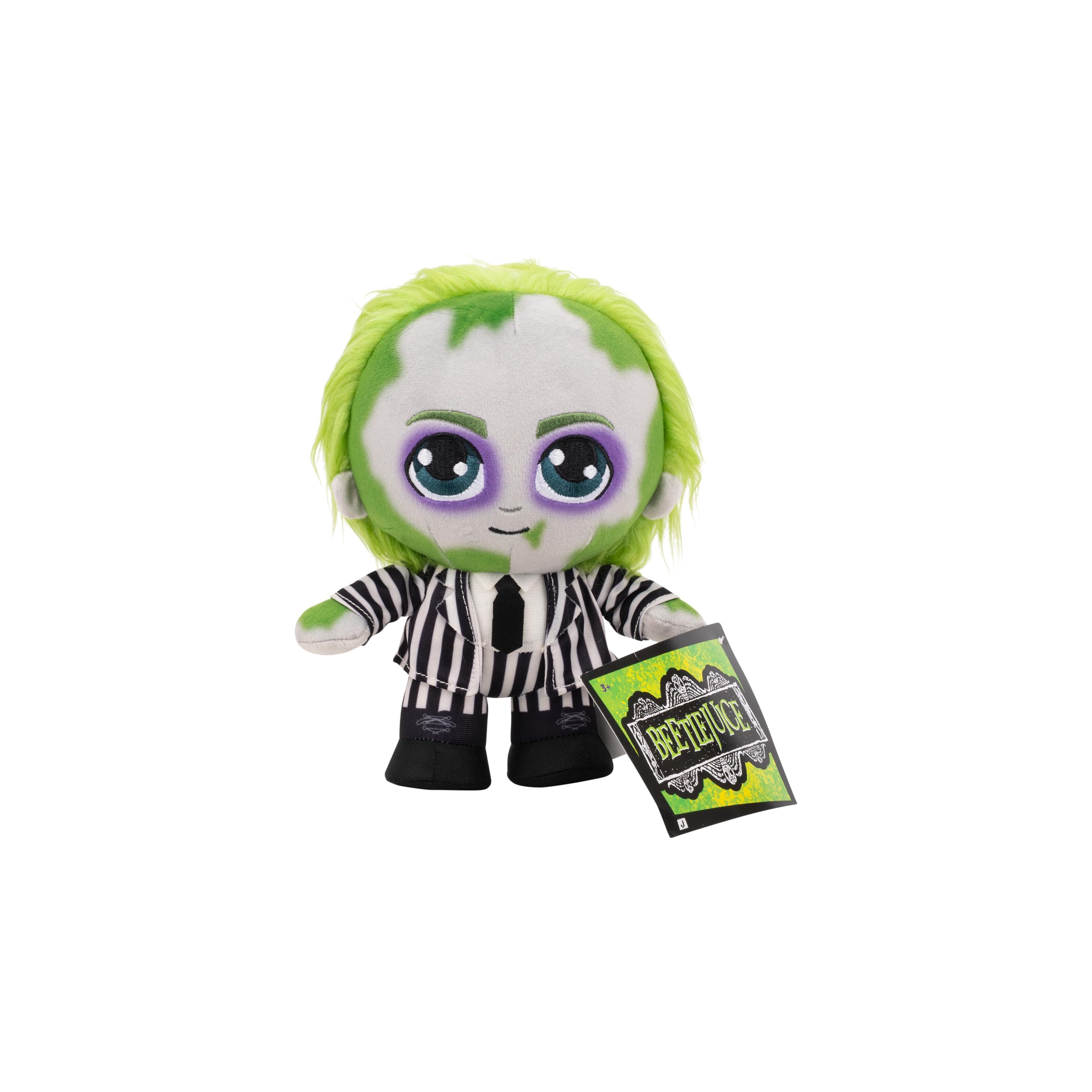 Collectible Beetlejuice plush by Jazwares, perfect for giftable display and playful moments.