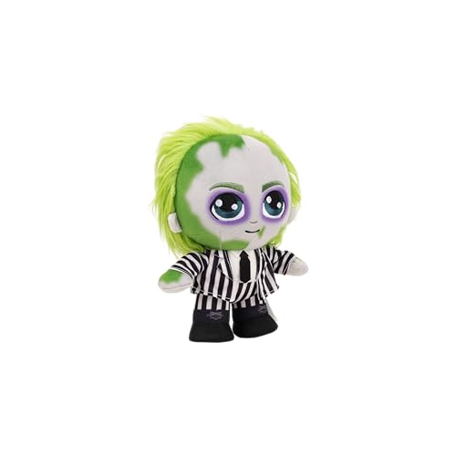 Jazwares Beetlejuice plush with green hair, ideal for collectors and fans.