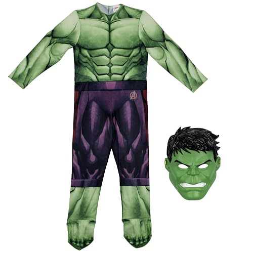 Jazwares Costume Play Marvel Hulk 3D half mask provides authentic green face look.