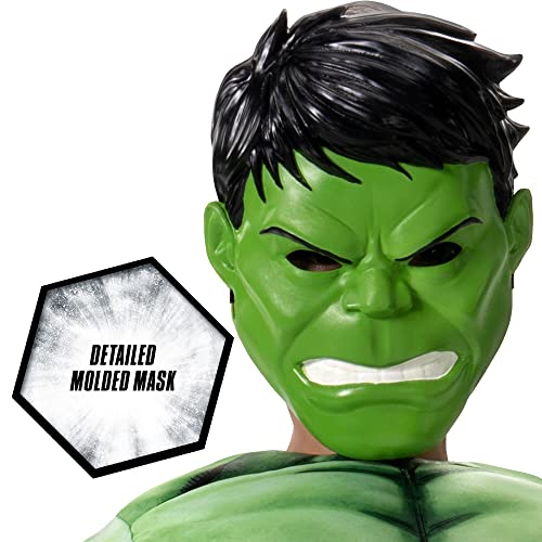 Jazwares Costume Play Hulk chest print design emphasizes the iconic bulging torso.