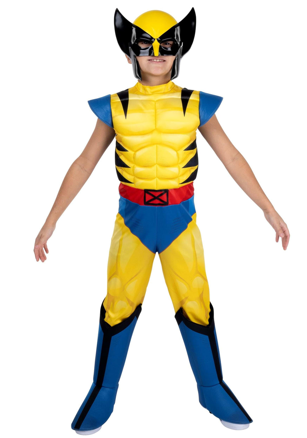 Jazwares Costume Play Wolverine padded jumpsuit with mask for immersive X-Men role-play.