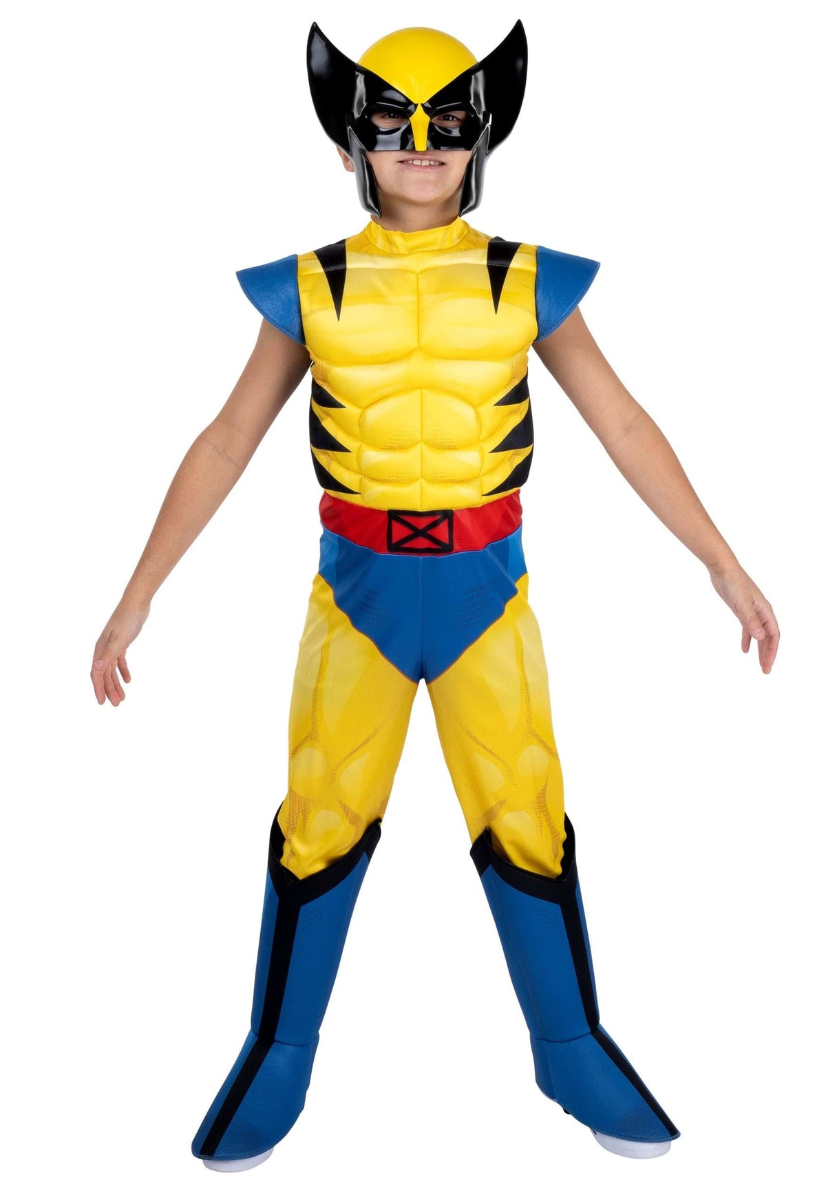 Jazwares Costume Play Wolverine padded jumpsuit with mask for immersive X-Men role-play.