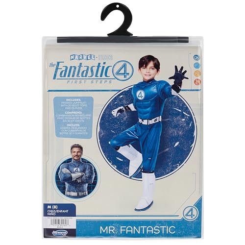 Jazwares Mr. Fantastic padding detail highlights chest and arms for depth.