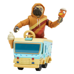 Jazwares Fortnite Doggo with Lil' Treat Vehicle in dynamic pose.